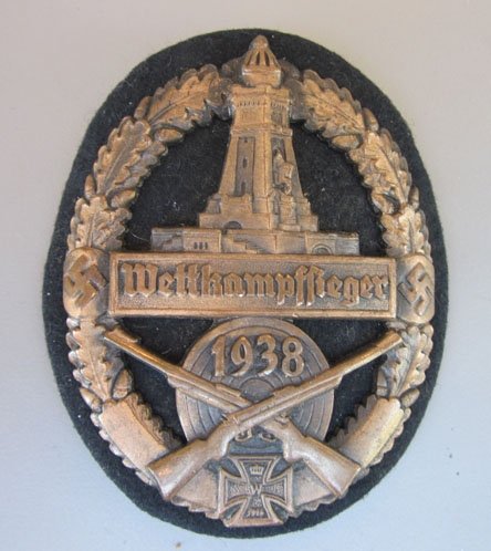 German WWII Kyffhauser 1938 Wettkampfsieger Marksmanship Badge — image 2