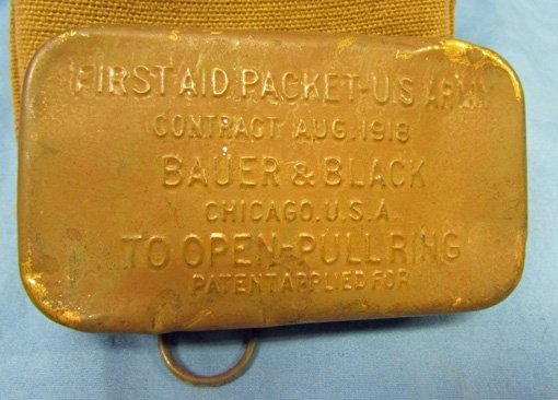  US WWI Bandage Pouch, &  1918 Dated Bauer & Black Bandage — image 4