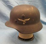 German WWII Luftwaffe M1940 Steel Helmet, Q62