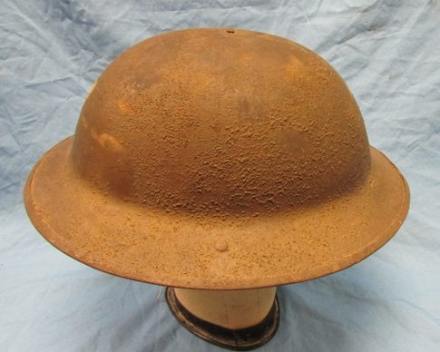  US WWI British Mfg. Doughboy Helmet Shell, Signals Unit Insignia — image 4