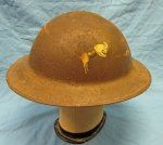 US WWI British Mfg. Doughboy Helmet Shell, Signals Unit Insignia