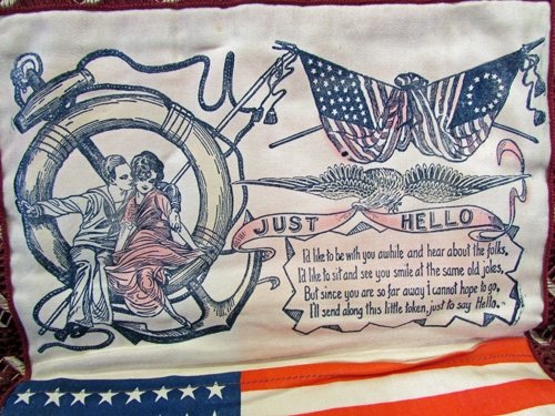  US WWI Silk Patriotic Naval Hankie Holder — image 3