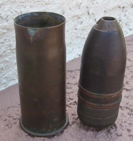 French WWI .37mm Projectile & Case, DEWAT. ON HOLD — image 3