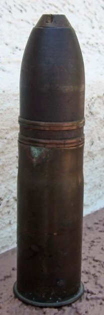 French WWI .37mm Projectile & Case, DEWAT — image 2