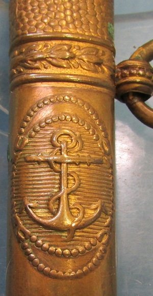  Hungarian WWII Navy Officers Dagger & Scabbard. 282nd Combat Eng. Souvenir Lot — image 3