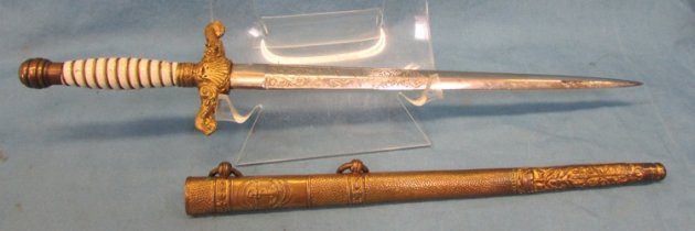  Hungarian WWII Navy Officers Dagger & Scabbard. 282nd Combat Eng. Souvenir Lot — image 4