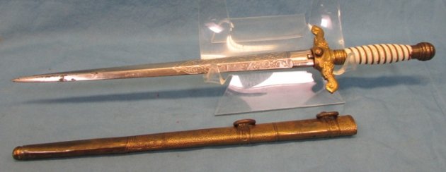  Hungarian WWII Navy Officers Dagger & Scabbard. 282nd Combat Eng. Souvenir Lot — image 5