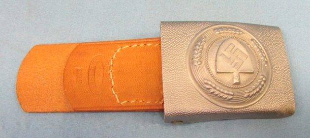  German WWII RAD Enlisted Buckle, 1937 Dated Leather Tab, 282nd Combat Eng. Souvenir Lot — image 2
