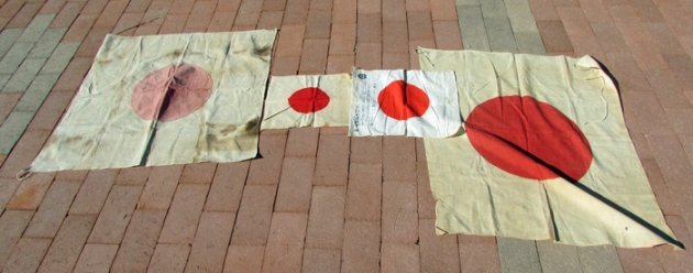  Japanese WWII Flag Lot, Four Total — image 2