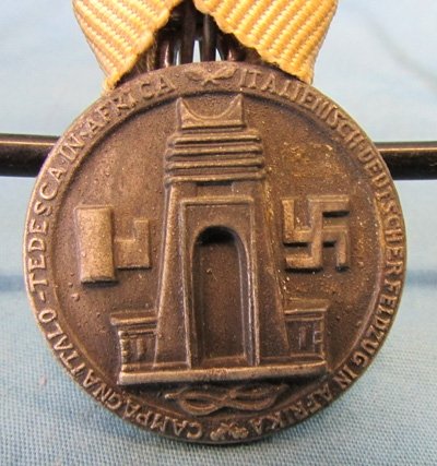  Italian German WWII Africa Campaign Medal, Austrian Style Folded Ribbon. — image 2