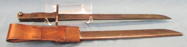  Japanese WWII Type 30 Bayonet, Leather Frog, Matsushita Kinzoku — image 4
