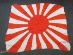 Japanese WWII Army Pattern Silk Rising Sun Flag, 29x34 Inches