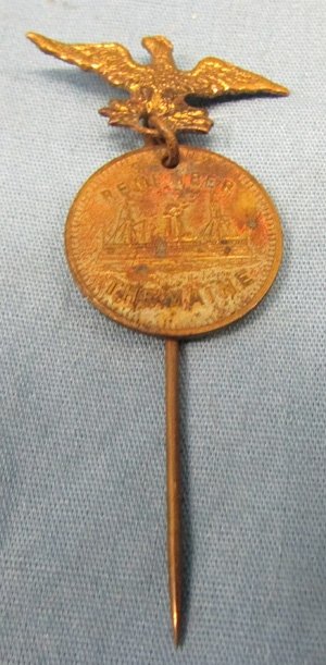 US Spanish American War Patriotic Stickpin, Remember the Maine — image 2