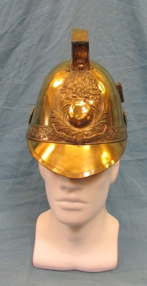  French Late 19th, Early 20th Century Brass Fire Helmet — image 2