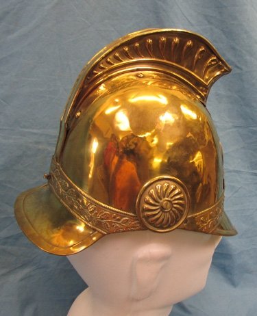  French Late 19th, Early 20th Century Brass Fire Helmet — image 3