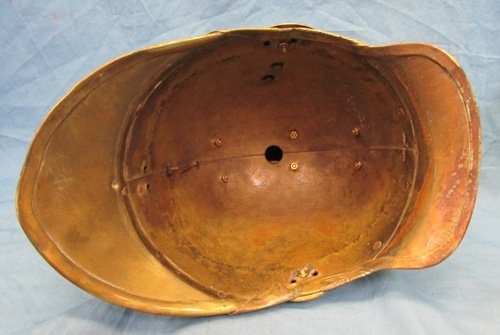  French Late 19th, Early 20th Century Brass Fire Helmet — image 5