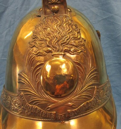  French Late 19th, Early 20th Century Brass Fire Helmet — image 6