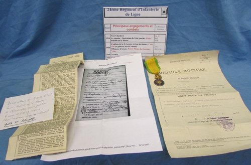  French WWI, Medaille Militaire & Croix de Guerre, 1914 Casualty Lot — image 2