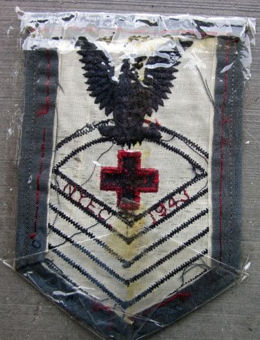 US WWII USN CPO Pharmacist Mate Rate, Gray Cotton, Original Cellophane Wrapping — image 3