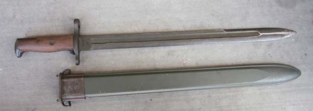 US WWI-WWII 1905/42 Bayonet, SA 1906 Blade, WWII Scabbard — image 2
