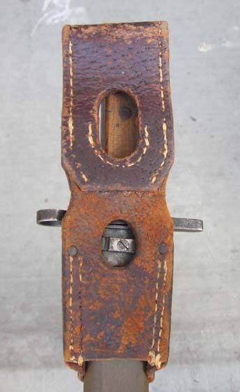 Japanese WWII Late War Type 30 Bayonet, Wood Scabbard & Frog, Toyada Automatic Loom Works — image 4