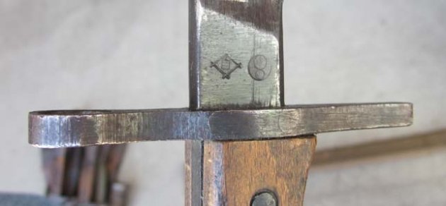 Japanese WWII Late War Type 30 Bayonet, Wood Scabbard & Frog, Toyada Automatic Loom Works — image 5