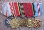 Soviet Post WWII 5-Place Medal Bar