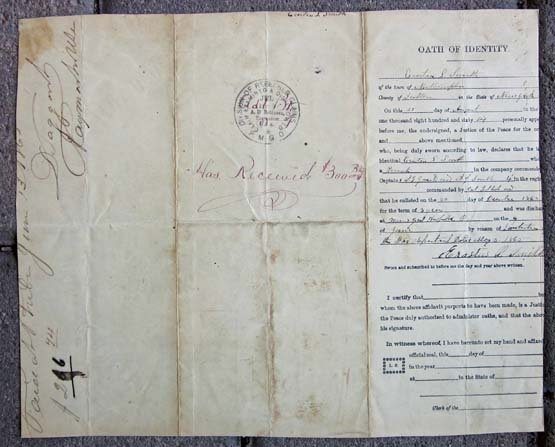 US Civil War Soldiers Discharge, Erastus L. Smith, 4th New York Heavy Artillery — image 3