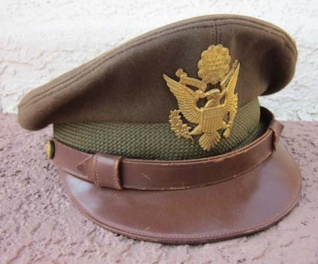 US WWII Army Officers Visor Hat, Lewis Brand, Size 7 — image 2