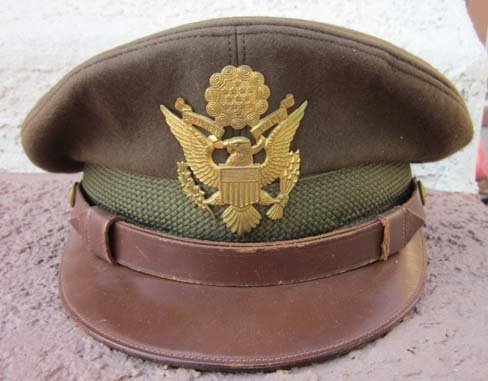 US WWII Army Officers Visor Hat, Lewis Brand, Size 7 — image 3
