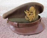 US WWII Army Officers Visor Hat, Lewis Brand, Size 7