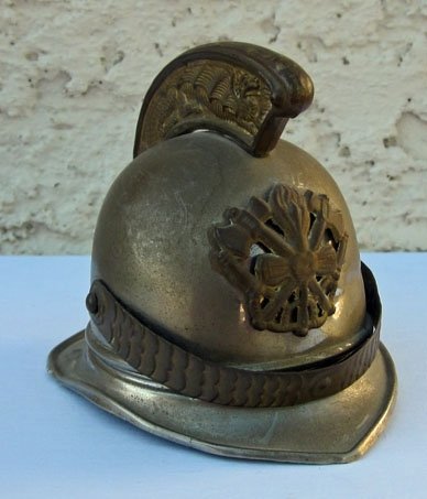 French WWI Era, Fire Helmet Inkwell — image 2