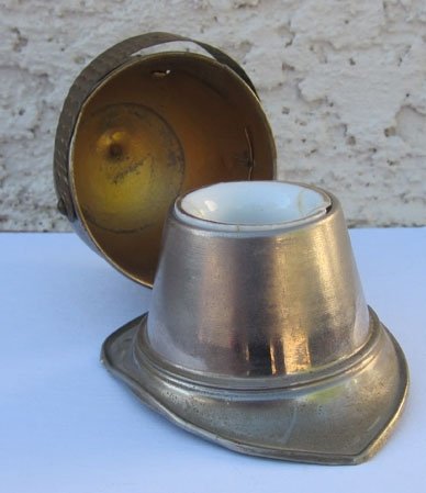 French WWI Era, Fire Helmet Inkwell — image 3