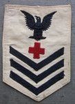 US WWII US Navy 1st Class Pharmacist Rate, White Cotton