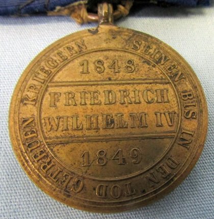  German Hohenzollern Combatants Medal 1848-49 & Landwehr Clasp — image 4