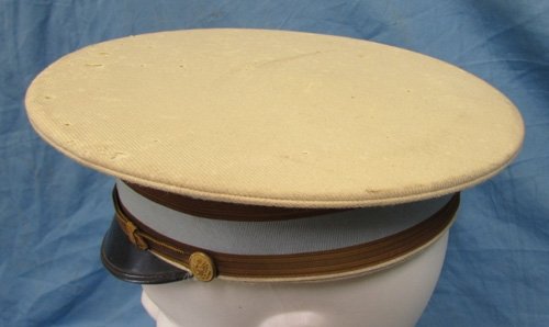  US 1930's White Topped Army Officer Summer Dress Visor Hat — image 5