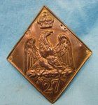 French First Empire, 27th Regiment of the Line Shako Plate