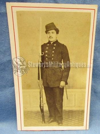  French 1870-71 Era CDV, Garde Nationale or Mobile Soldier & Chassepot — image 2