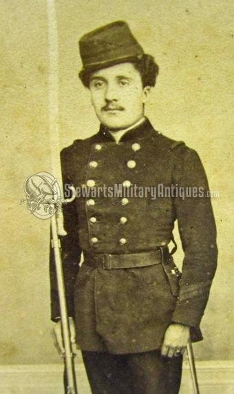  French 1870-71 Era CDV, Garde Nationale or Mobile Soldier & Chassepot — image 3