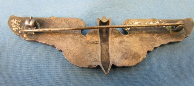  US WWII Full Size Bombardier Wings, Sterling, Pinback — image 3