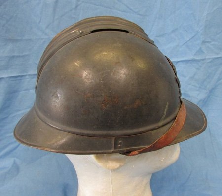  French WWI Adrian Pattern Artillery Helmet Complete, With Inscription — image 4