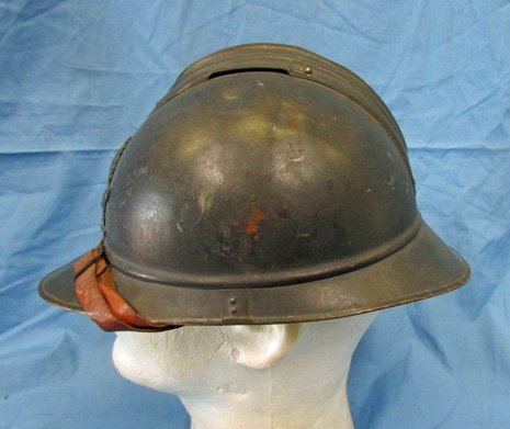  French WWI Adrian Pattern Artillery Helmet Complete, With Inscription — image 5