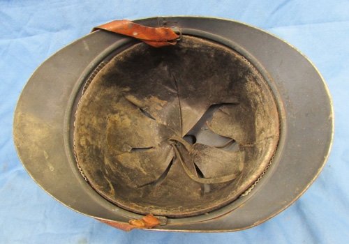  French WWI Adrian Pattern Artillery Helmet Complete, With Inscription — image 7