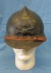 French WWI Adrian Pattern Artillery Helmet Complete, With Inscription