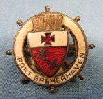 German Port of Bremerhaven Enameled Badge