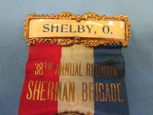  US Post Civil War, Camp Shelby Ohio Reunion Ribbon 1907, Sherman Brigade — image 2