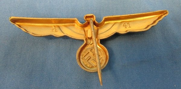  German WWII Kriegsmarine Enlisted Hat Eagle, Assman Mfg — image 2