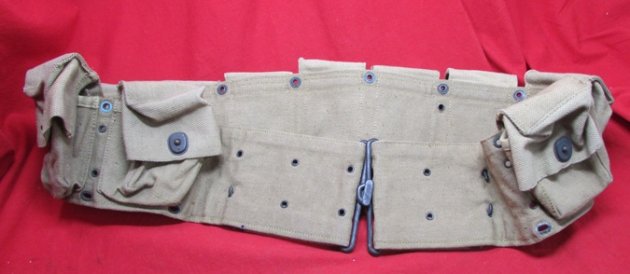 US WWI MILLS Mfg Enlisted Medical 10 Pocket Belt, Unit Marked — image 2