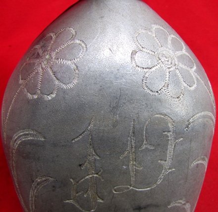 US WWI Trench Art Engraved US Canteen, Verdun 1918, Jane A Kimball Collection — image 3