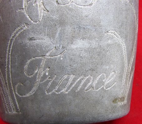 US WWI Trench Art Engraved US Canteen, Verdun 1918, Jane A Kimball Collection — image 4